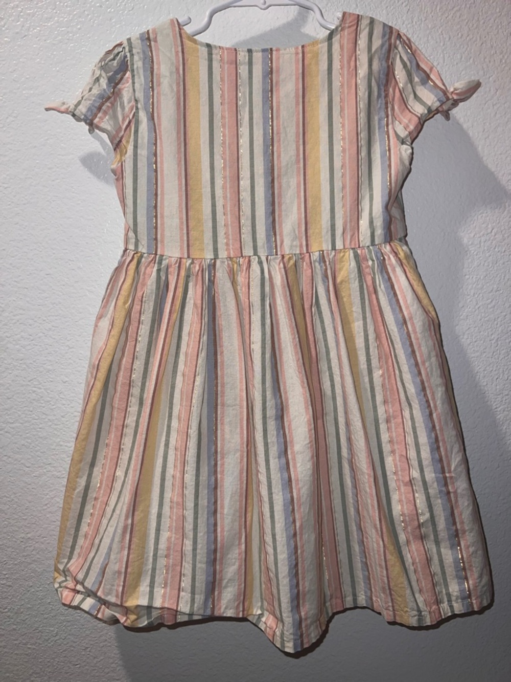 OshKosh B’gosh Girls Pastel Striped Flutter Sleeve Dress